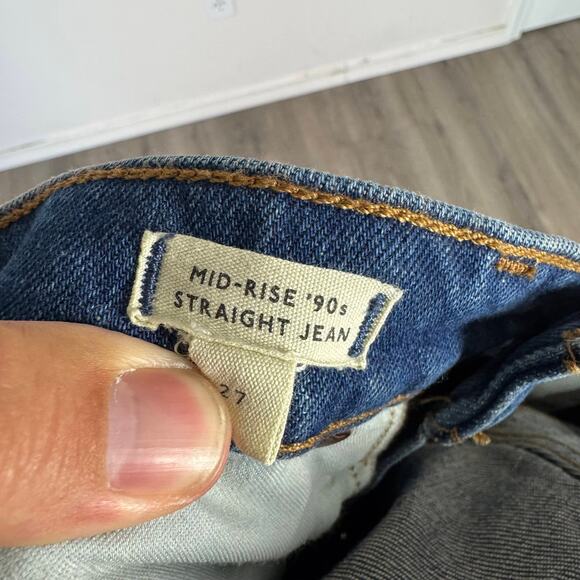 Madewell The 90s Straight Mid-Rise Jeans WMNS 27 Blue NR503 Osada Wash Snug Fit - Picture 8 of 10